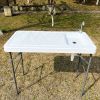 Outdoor Fish and Game Cutting Cleaning Table w/Sink and Faucet - white