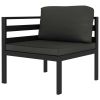 6 Piece Patio Lounge Set with Cushions Aluminum Anthracite - Anthracite