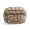 Chelan Boho Wool and Cotton Large Ottoman Pouf, Brown and Ivory - as Pic