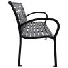 Patio Bench Black 45.7" Steel and WPC - Black