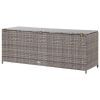 Patio Storage Box Gray 59.1"x19.7"x23.6" Poly Rattan - Grey