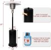 Bosonshop Outdoor Propane Heater Portable Patio Heater With Wheels 87 Inches Tall 36000 BTU for  Commercial Courtyard (Black) - Black - KM3503