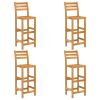5 Piece Patio Bar Set Solid Acacia Wood - Brown