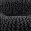Everett Knitted Cotton Donut Pouf, Dark Grey - as Pic