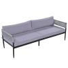 [Not allowed to sell to Wayfair]Light luxury style outdoor suit combination With 1 Love Sofa; 2 Single Sofa; 1 Coffee Table - Gray