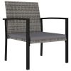 5 Piece Patio Dining Set Poly Rattan Gray - Grey