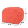Moloney Modern Microfiber Chenille Square Pouf, Coral - as Pic