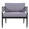 [Not allowed to sell to Wayfair]Light luxury style outdoor suit combination With 1 Love Sofa; 2 Single Sofa; 1 Coffee Table - Gray