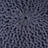 Yuny Handcrafted Modern Fabric Pouf, Navy - as Pic