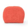 Moloney Modern Microfiber Chenille Square Pouf, Coral - as Pic