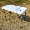 Outdoor Fish and Game Cutting Cleaning Table w/Sink and Faucet - white