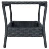 3 Piece Patio Lounge Set with Cushions Poly Rattan Dark Gray - Grey