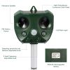 Ultrasonic Animal Repeller Solar Powered Repellent with Motion Sensor LED Flashing Lights - Green