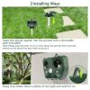 Ultrasonic Animal Repeller Solar Powered Repellent with Motion Sensor LED Flashing Lights - Green