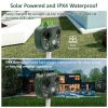 Ultrasonic Animal Repeller Solar Powered Repellent with Motion Sensor LED Flashing Lights - Green