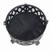 26" Wood Burning Outdoor Fire Pit - black