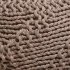 Hazel Indoor Handcrafted Modern Fabric Weave Pouf, Light Brown - as Pic