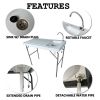 Outdoor Fish and Game Cutting Cleaning Table w/Sink and Faucet - white