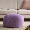 Moloney Modern Microfiber Chenille Square Pouf, Lavender - as Pic