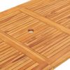 Folding Patio Table 62.9"x31.4"x29.5" Solid Teak Wood - Brown