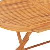 Folding Patio Table 62.9"x31.4"x29.5" Solid Teak Wood - Brown