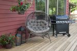 56 H x 45 W x 26 D Outdoor Beige Modern Cozy Ball Chair with Cushion - as Pic