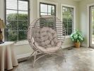 56 H x 45 W x 26 D Outdoor Beige Modern Cozy Ball Chair with Cushion - as Pic