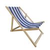 Populus wood sling chair blue Stripe Broad  Dark blue Strip - Dark blue