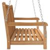 Swing Bench Solid Teak Wood 44.9"x23.6"x25.2" - Brown