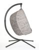 66 H x 34 W x 43 D Outdoor Beige Hanging Egg Patio Chair with Cushion, C Type Bracket, and Branch Design - as Pic