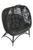 56 H x 50 W x 26 D Outdoor Black Cozy Pumpkin Loveseat with Cushion and Butterfly Design - as Pic