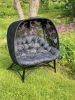 56 H x 50 W x 26 D Outdoor Black Cozy Pumpkin Loveseat with Cushion and Butterfly Design - as Pic
