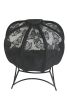 56 H x 50 W x 26 D Outdoor Black Cozy Pumpkin Loveseat with Cushion and Butterfly Design - as Pic