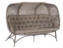 54 H x 80 W x 30 D Outdoor Beige Couch with Cushion and Dreamcatcher Design - as Pic