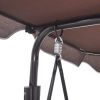 Garden Swing Bench with Canopy Coffee - Brown