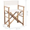 Folding Director's Chair 2 pcs Bamboo and Canvas - Brown