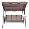 Garden Swing Bench with Canopy Coffee - Brown
