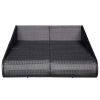 Patio Bed Black 79.1"x54.7" Poly Rattan - Black