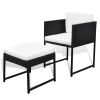 13 Piece Patio Dining Set with Cushions Poly Rattan Black - Black