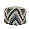 Tonal Tufted Outdoor Pouf, 16"x16"x16", Gray - Gray