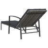 Sun Loungers 2 pcs with Table Poly Rattan Gray - Grey