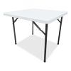 ALEPT36SW Square Plastic Folding Table - White - White