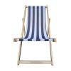 Populus wood sling chair blue Stripe Broad  Dark blue Strip - Dark blue