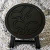 Carved Wooden Step Stool, Butterflies, Espresso - as Pic