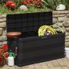 Patio Storage Box Black 46.1"x17.7"x22" - Black