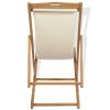 Deck Chair Teak 22.1"x41.3"x37.8" Cream - Cream