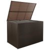 Patio Storage Box Brown 59"x39.4"x39.4" Poly Rattan - Brown