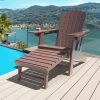 Adirondack Chair Lawn Outdoor Fire Pit Chairs Adirondack Chairs Weather Resistant/Adirondack Retractable Ottoman - Brown
