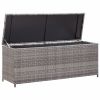 Patio Storage Box Gray 59.1"x19.7"x23.6" Poly Rattan - Grey