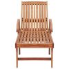 Sun Lounger Solid Teak Wood - Brown